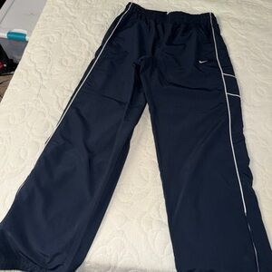 Nike Mens Navy Joggers with White Piping
